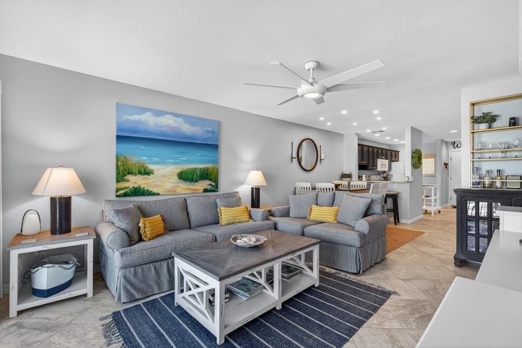 Dining room, Interior, Kitchen, Living room, Recessed Lighting