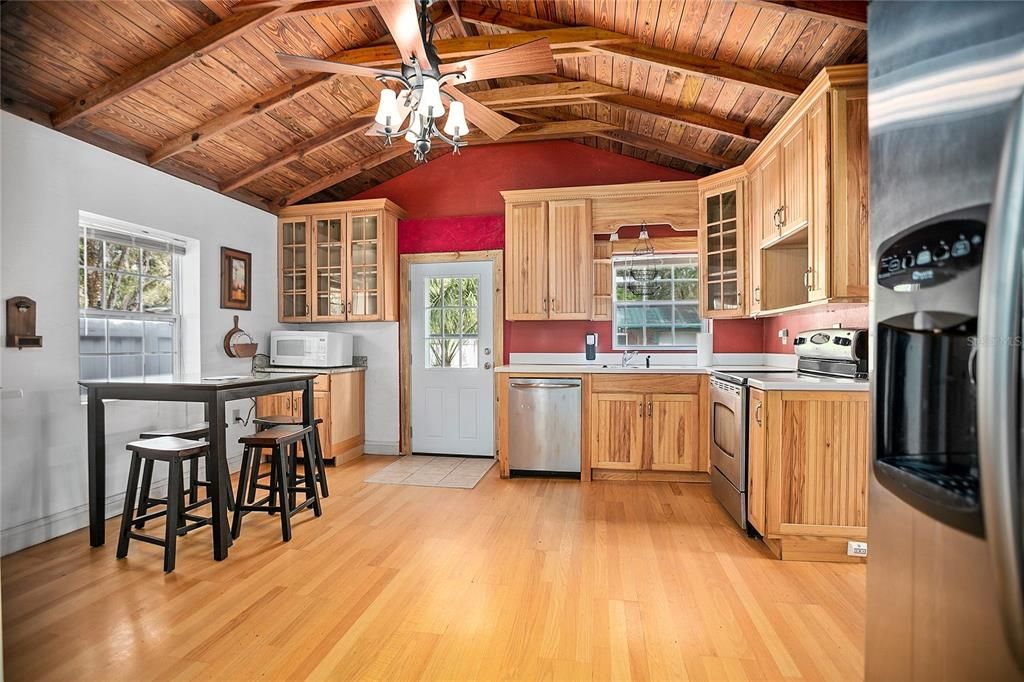 Interior, Kitchen, Wooden Beams, Wooden Ceilings, Wood Texture Flooring