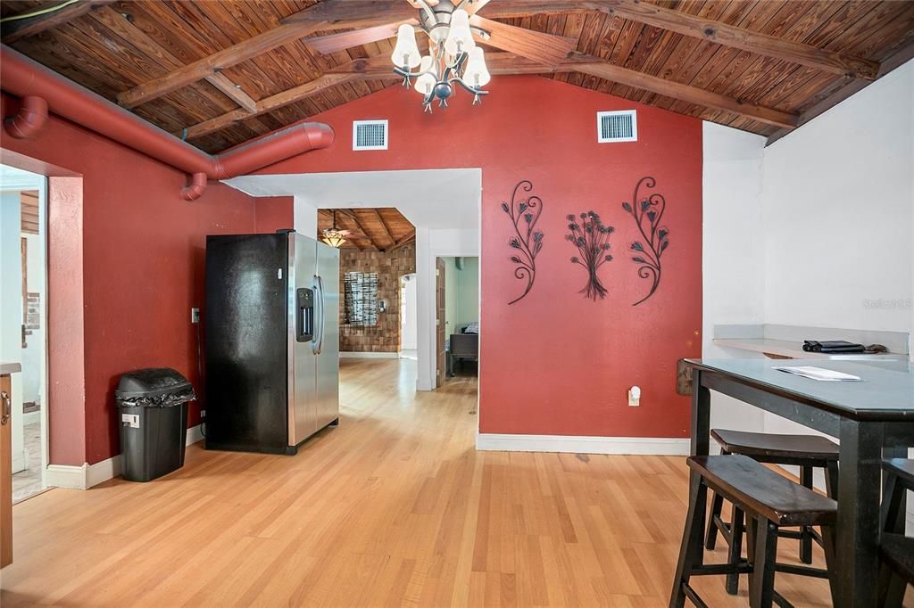 Chandelier, Interior, Wooden Beams, Wooden Ceilings, Wood Texture Flooring