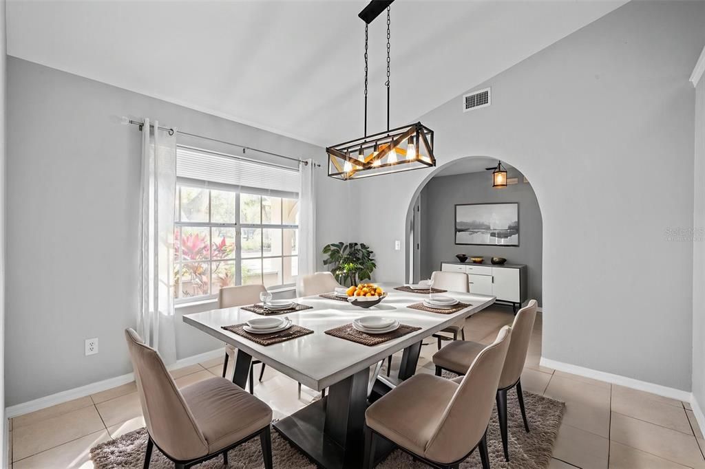 Dining room, Interior, Pendant Lights