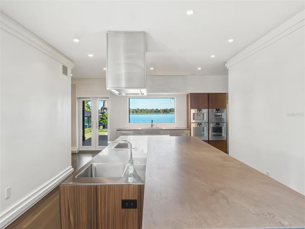 Interior, Kitchen, Recessed Lighting, Stainless Steel Appliances, Water