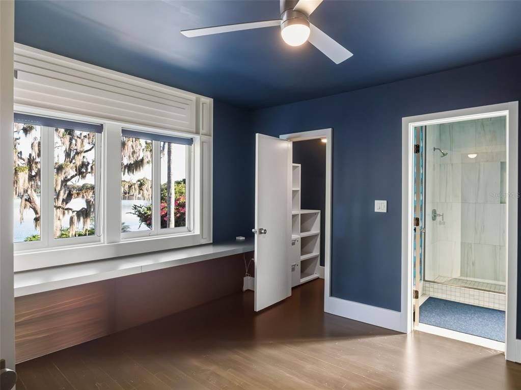 Bathroom, Glass Shower, Interior, Wood Texture Flooring