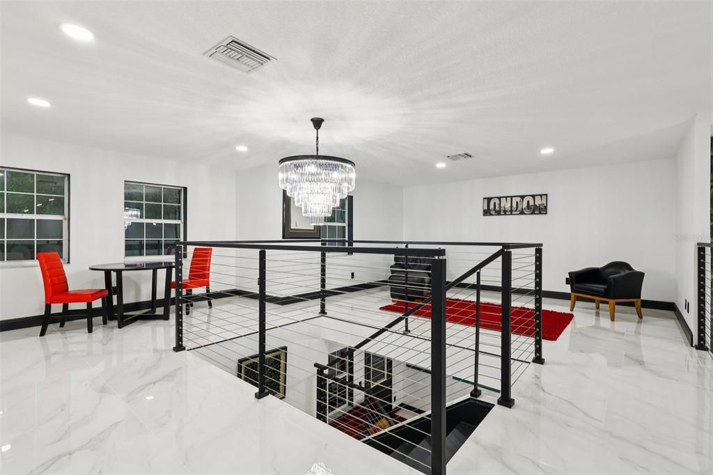 Chandelier, Interior, Marble, Recessed Lighting