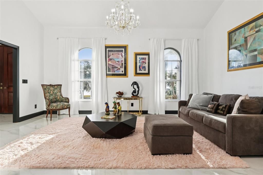 Chandelier, Interior, Living room, Marble