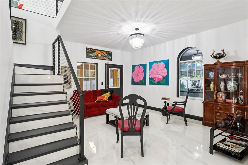 Chandelier, Interior, Living room, Marble