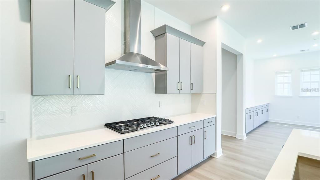 Interior, Kitchen, Recessed Lighting, Wood Texture Flooring