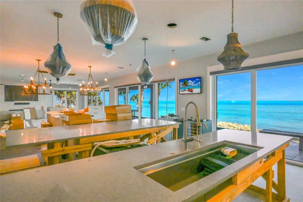 Dining room, Interior, Kitchen, Pendant Lights, Recessed Lighting, Water