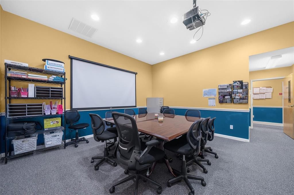 Home Office, Interior, Projection Screen, Recessed Lighting