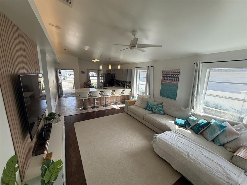 Interior, Kitchen, Living room, Wood Texture Flooring