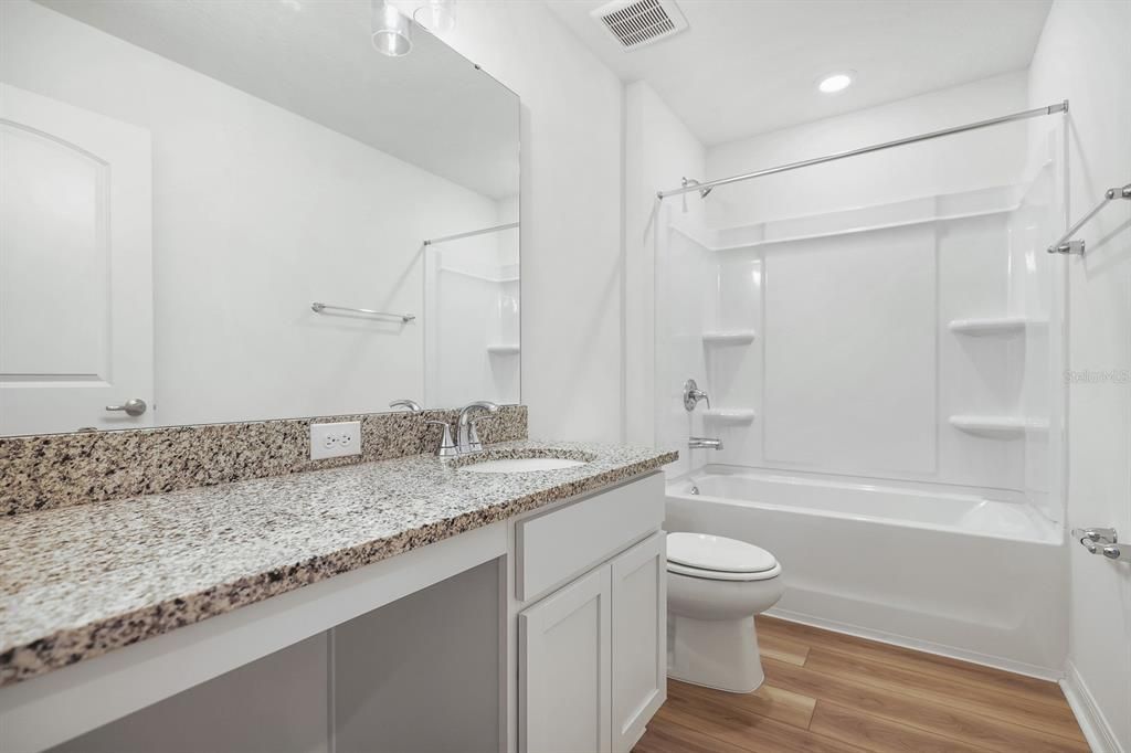 Bathroom, Interior, Recessed Lighting, Wood Texture Flooring