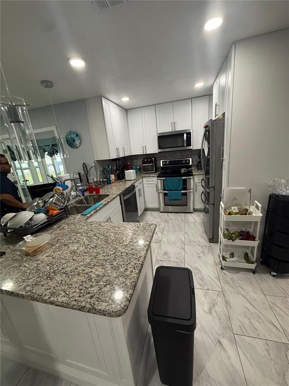 Interior, Kitchen, Marble, Recessed Lighting