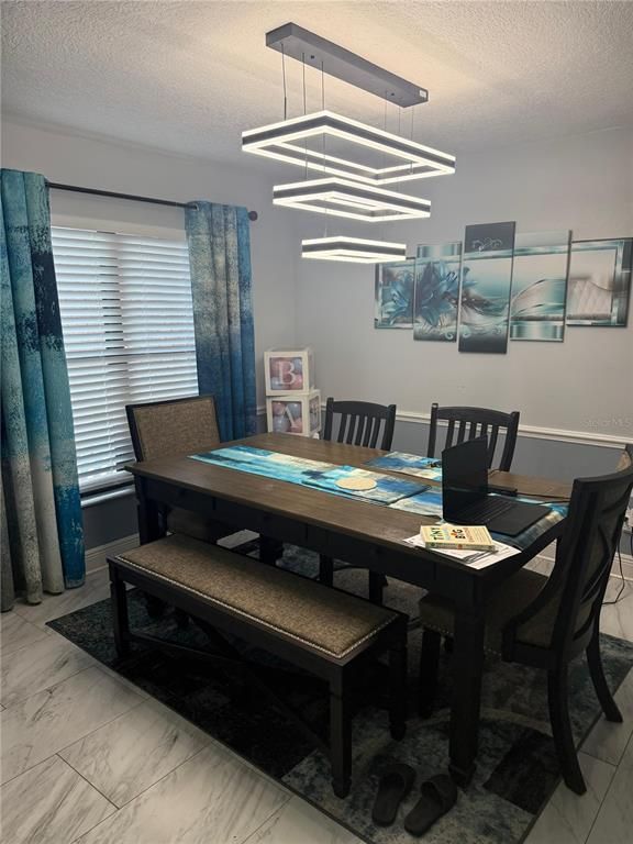 Dining room, Interior, Marble, Pendant Lights