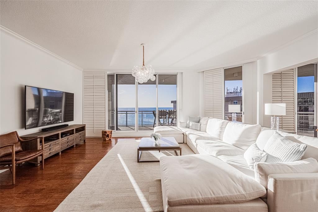 Chandelier, Interior, Living room, Water, Wood Texture Flooring