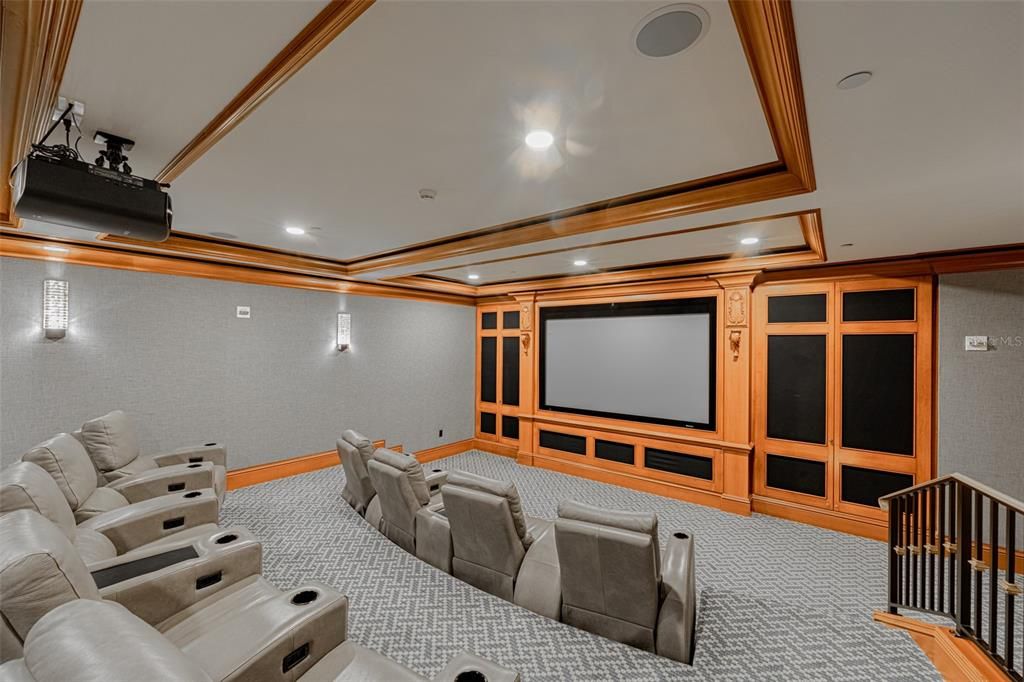 Home Theatre Room, Interior, Projection Screen, Recessed Lighting, Theatre Room