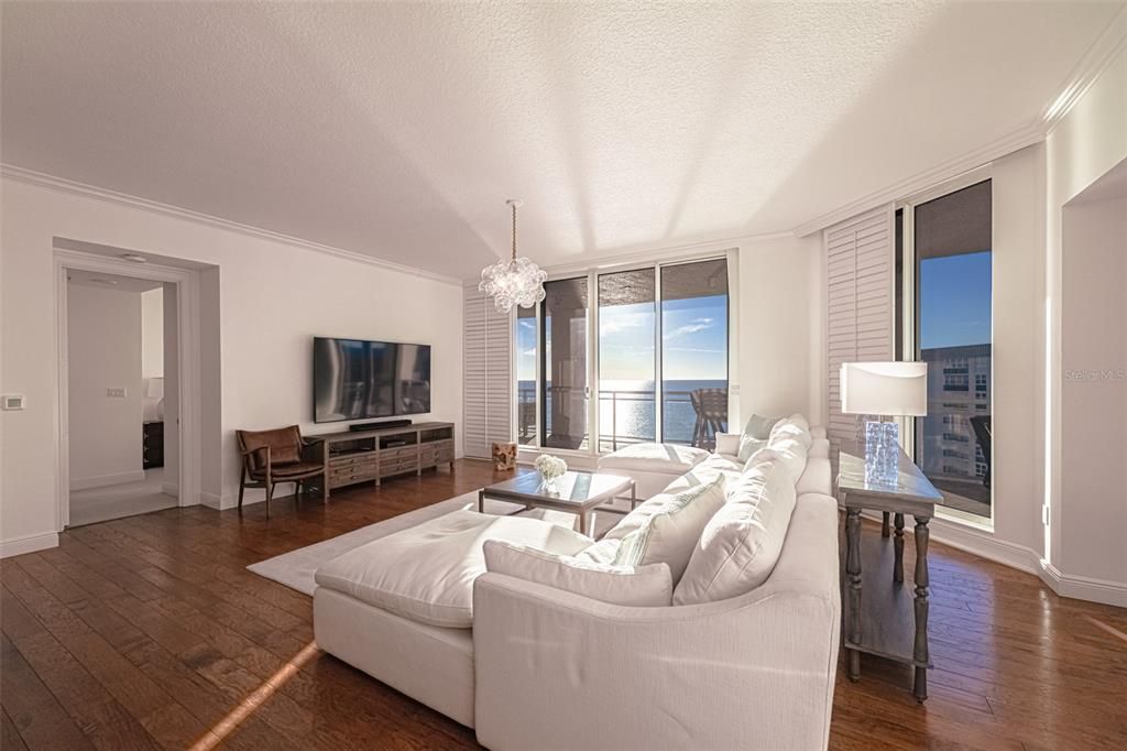Chandelier, Interior, Living room, Water, Wood Texture Flooring