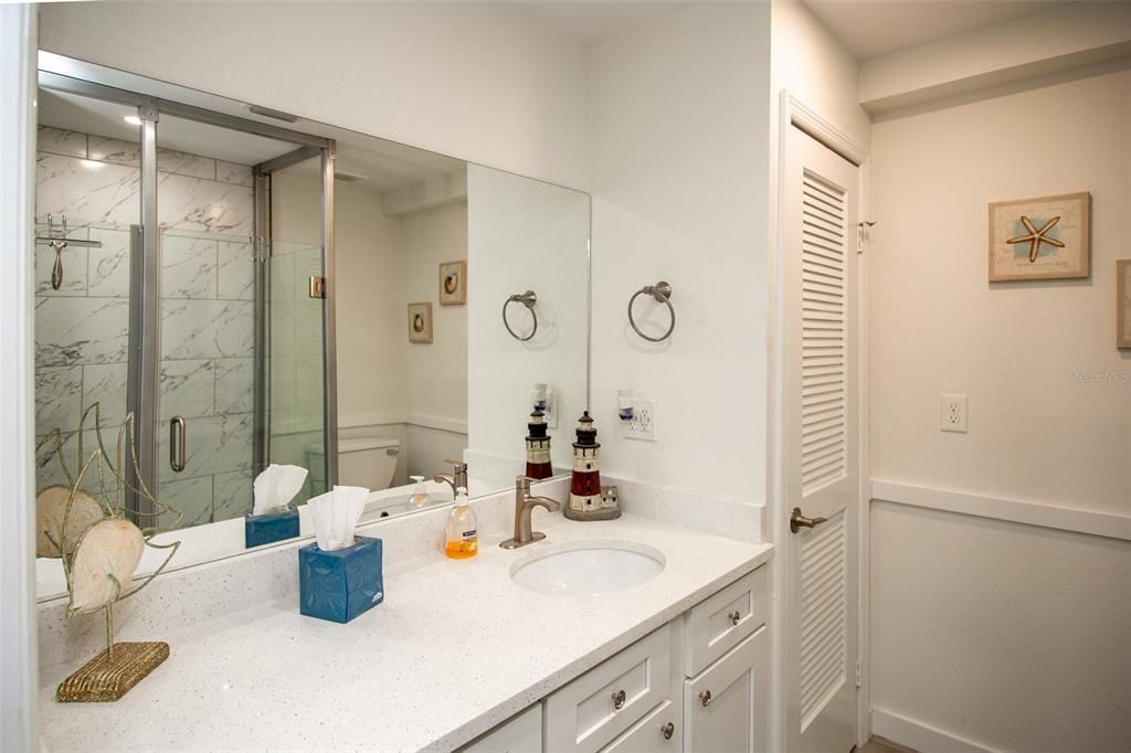 Bathroom, Glass Shower, Interior, Marble Walls