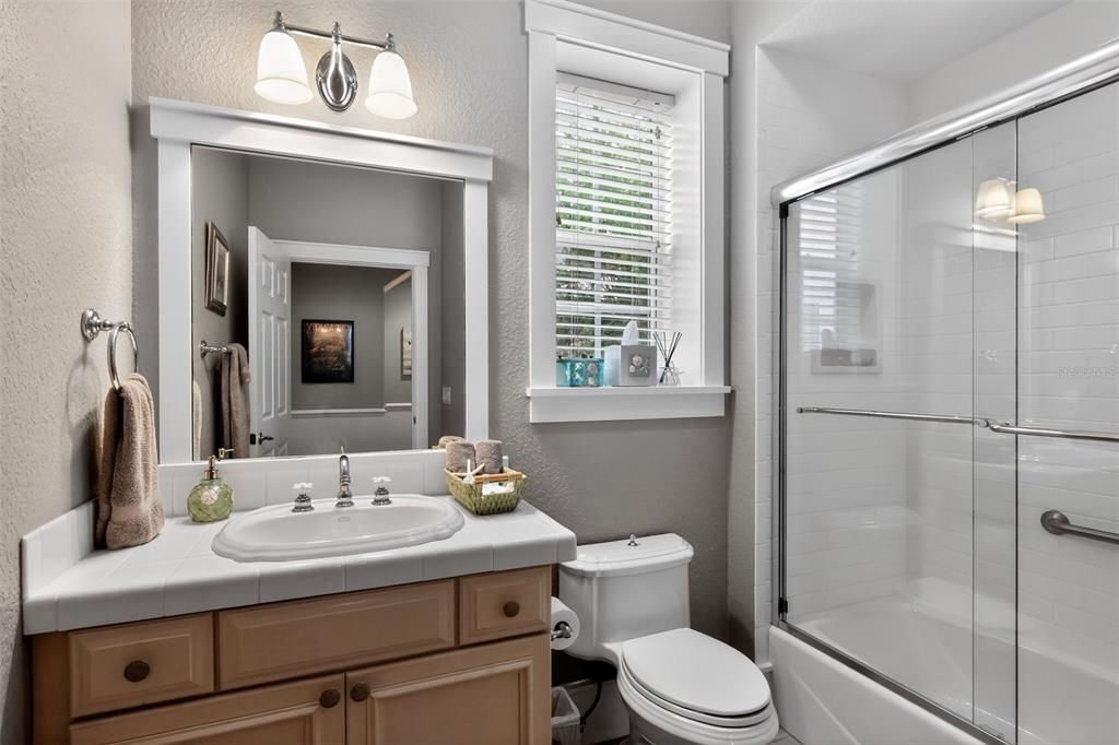 Bathroom, Glass Shower, Interior, Tile Countertops