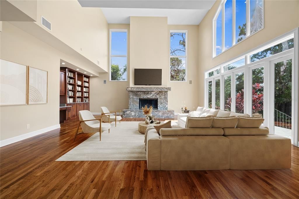 Fireplace, Interior, Living room, Wood Texture Flooring
