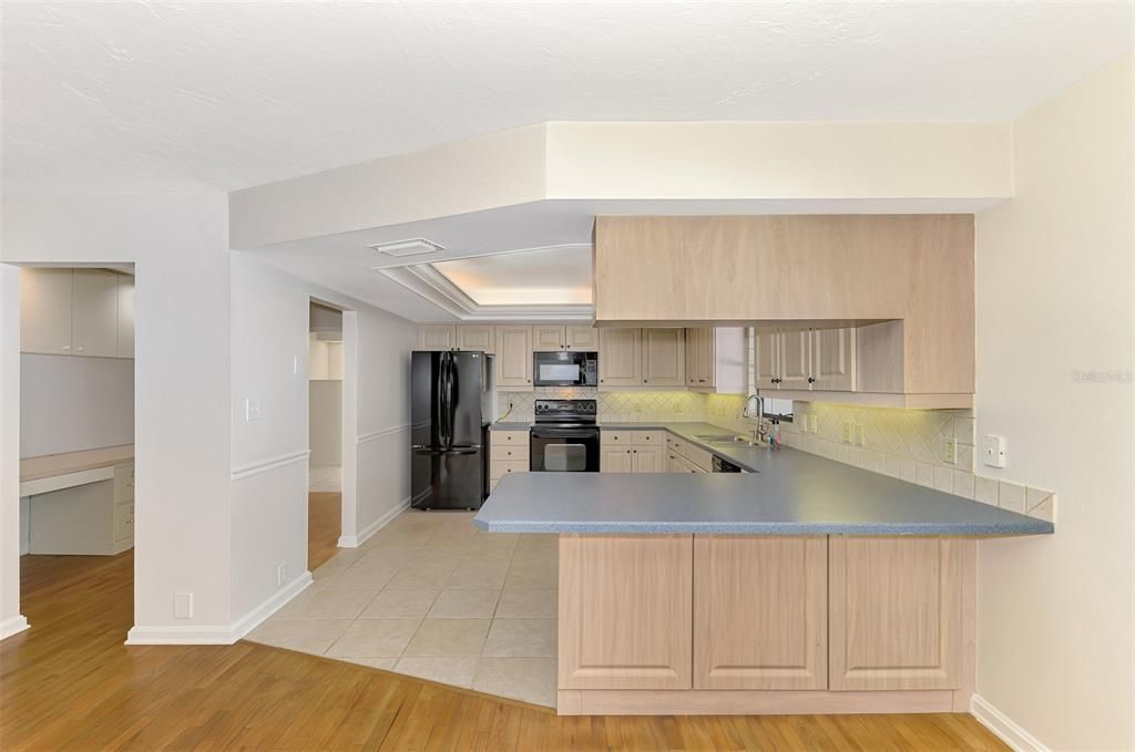 Interior, Kitchen, Wood Texture Flooring