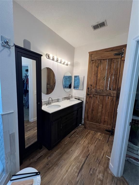 Bathroom, Dual Sink Vanities, Interior, Wood Texture Flooring
