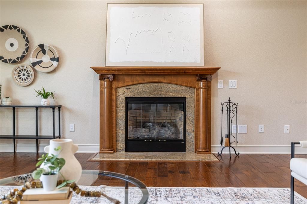 Fireplace, Interior, Wood Texture Flooring