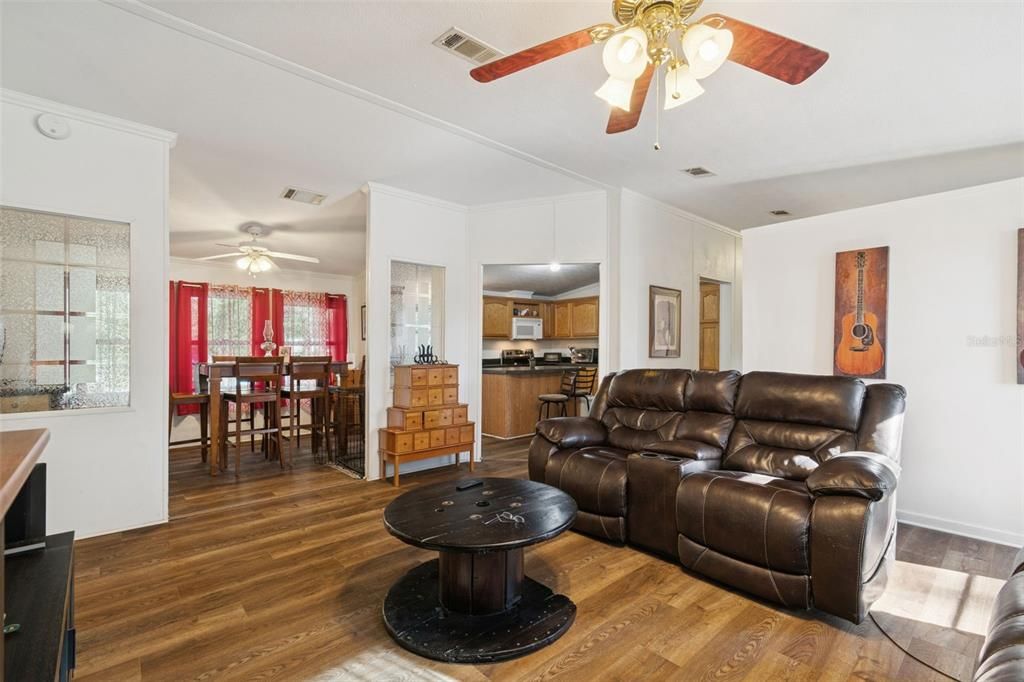 Dining room, Interior, Kitchen, Living room, Wood Texture Flooring