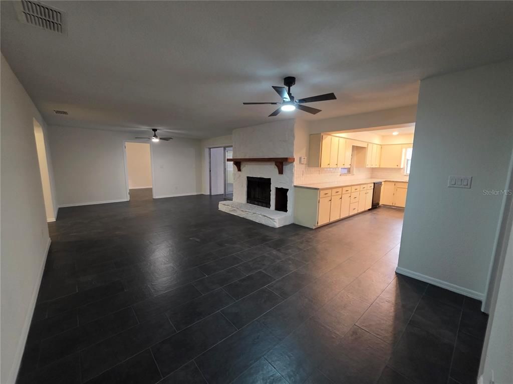 Empty room, Fireplace, Interior, Kitchen