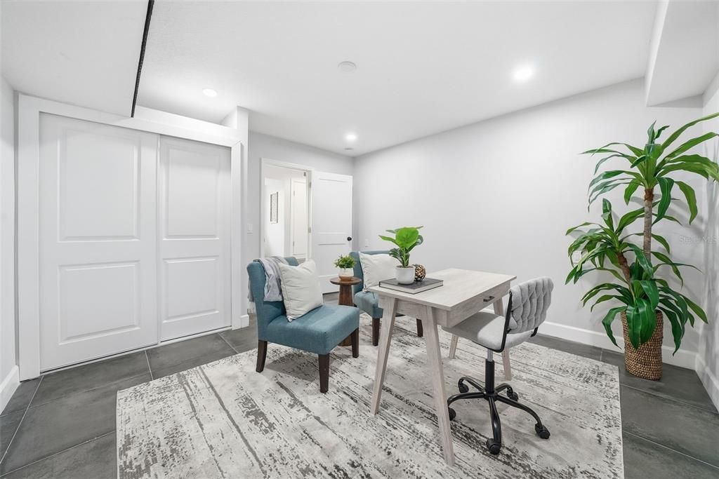 Home Office, Interior, Recessed Lighting