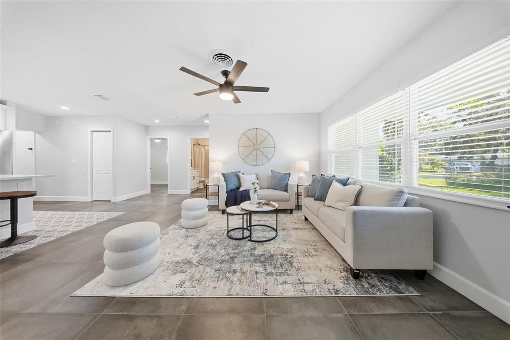 Interior, Living room, Recessed Lighting