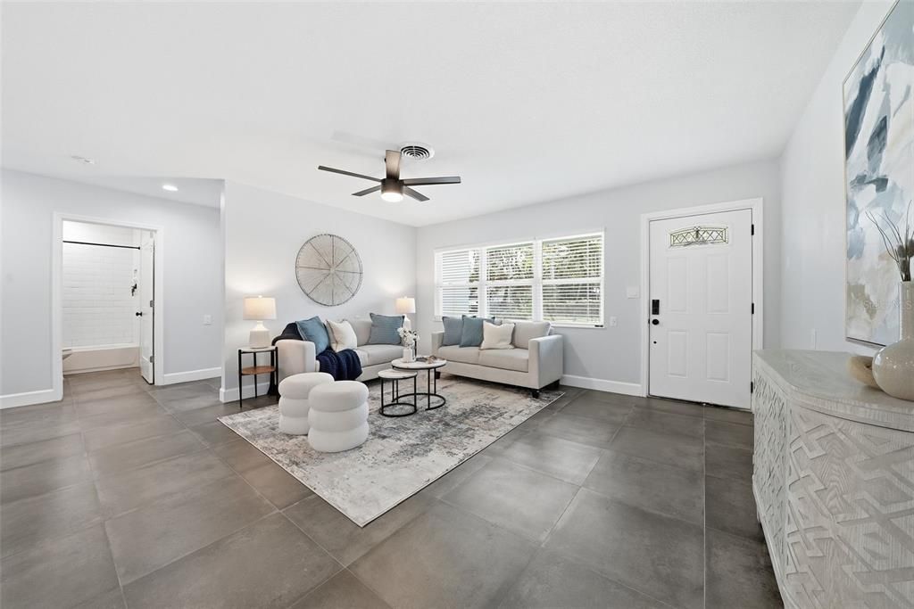 Interior, Living room, Recessed Lighting