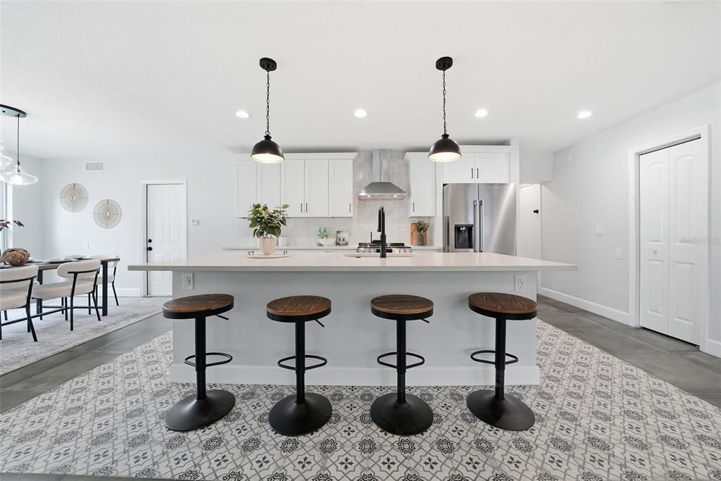 Interior, Kitchen, Pendant Lights, Recessed Lighting, Stainless Steel Appliances