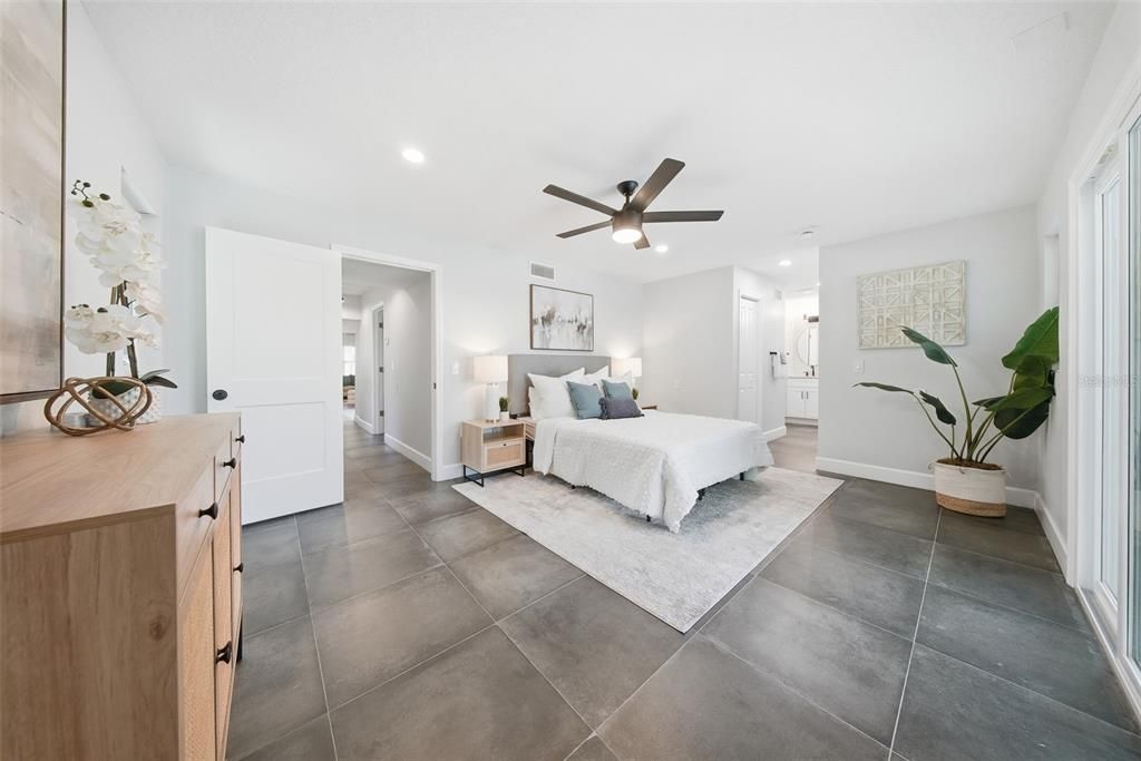 Bedroom, Interior, Recessed Lighting