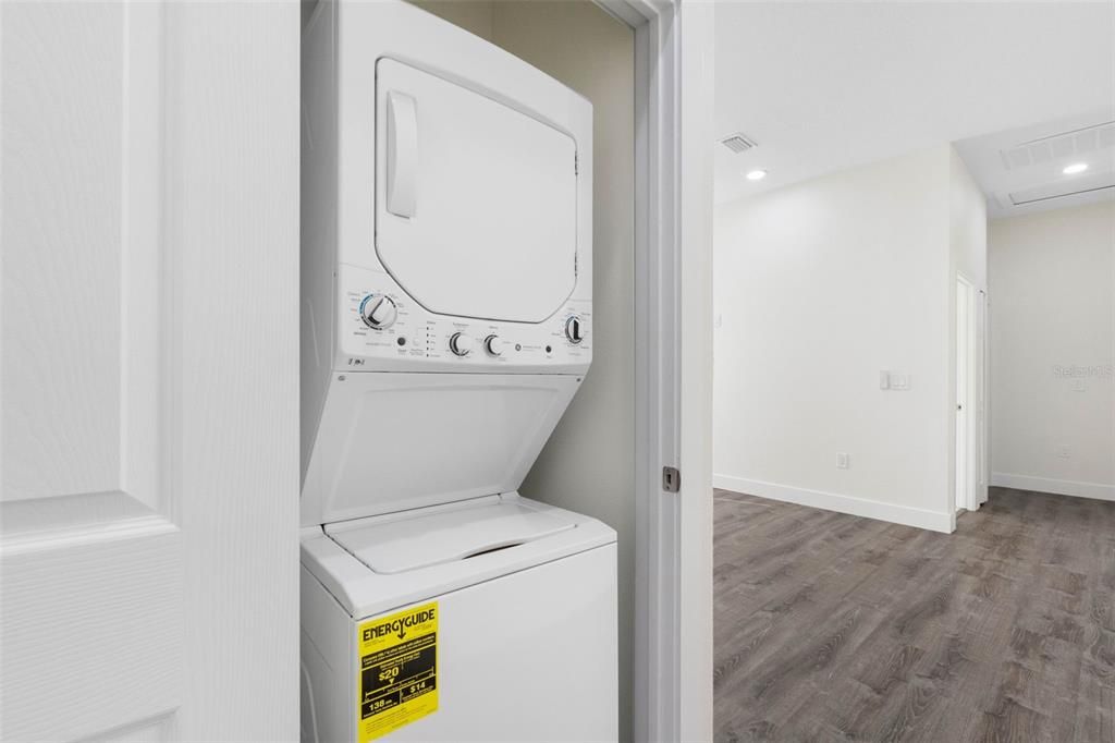 Interior, Recessed Lighting, Utility Closets, Washer, Wood Texture Flooring