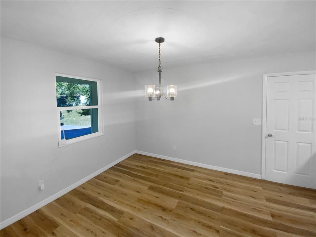 Empty room, Interior, Pendant Lights, Wood Texture Flooring