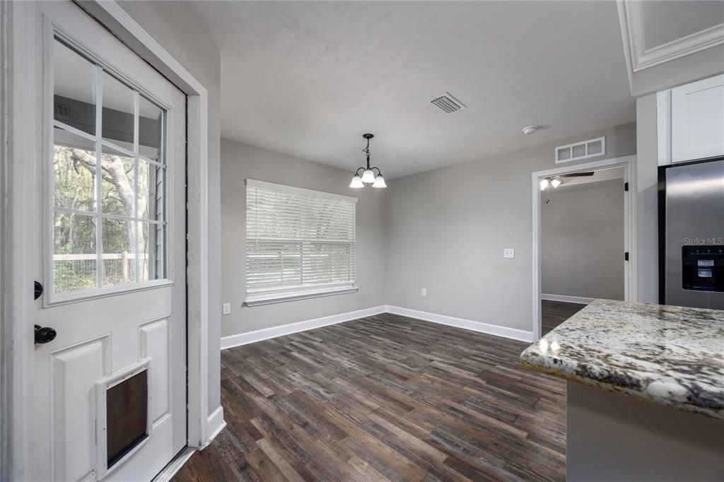 Empty room, Interior, Pendant Lights, Wood Texture Flooring