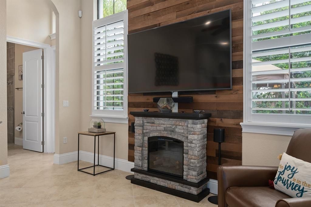 Fireplace, Interior, Wooden Walls