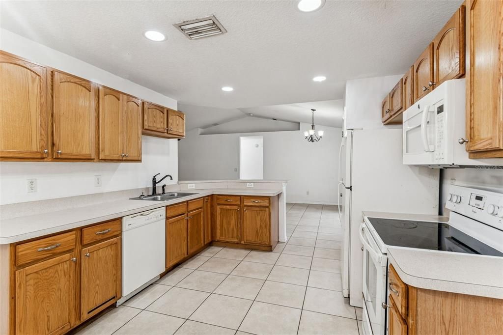 Chandelier, Interior, Kitchen, Recessed Lighting