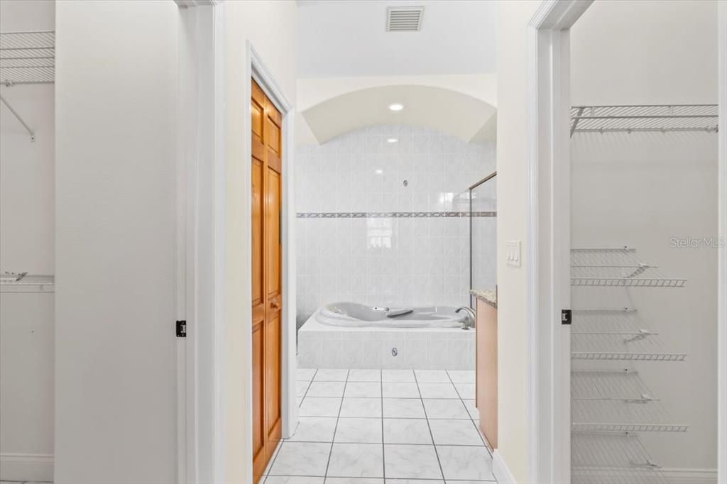 Bathroom, Glass Shower, Interior, Marble, Recessed Lighting