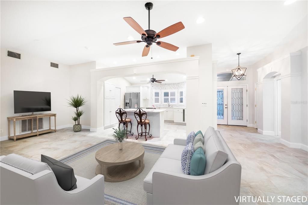 Dining room, Interior, Kitchen, Living room, Pendant Lights, Recessed Lighting