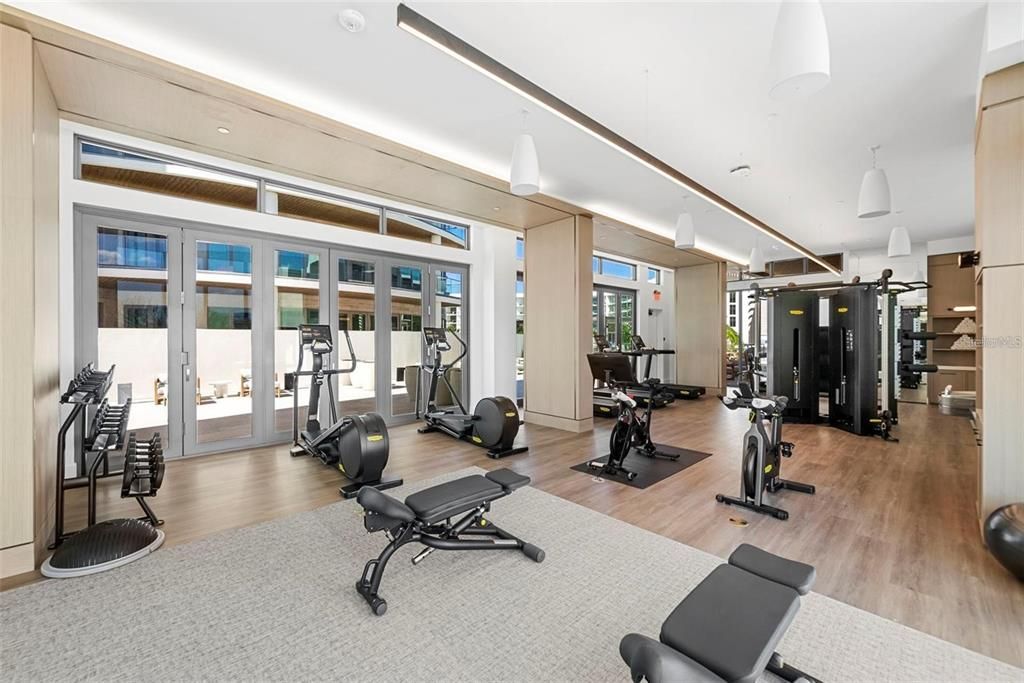 Fitness Equipment, Interior, Wood Texture Flooring