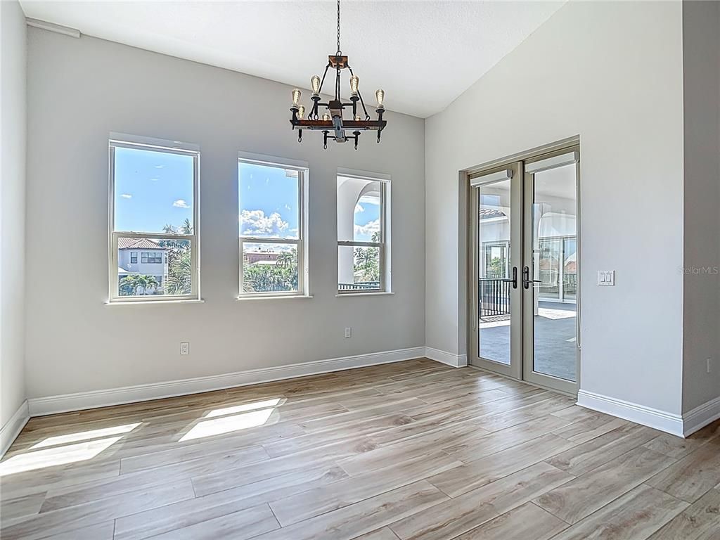 Chandelier, Empty room, Interior, Wood Texture Flooring