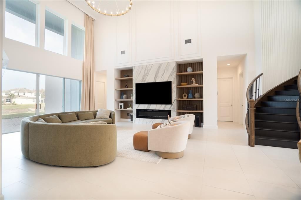 Interior, Living room, Recessed Lighting