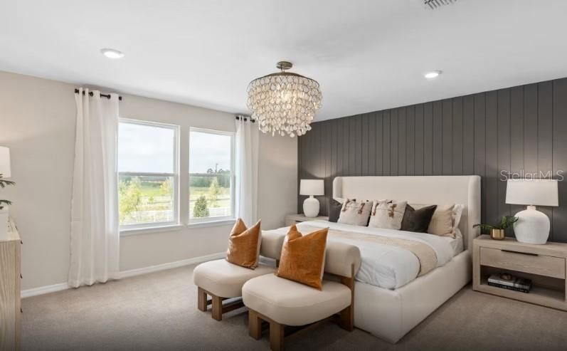 Bedroom, Chandelier, Interior, Recessed Lighting