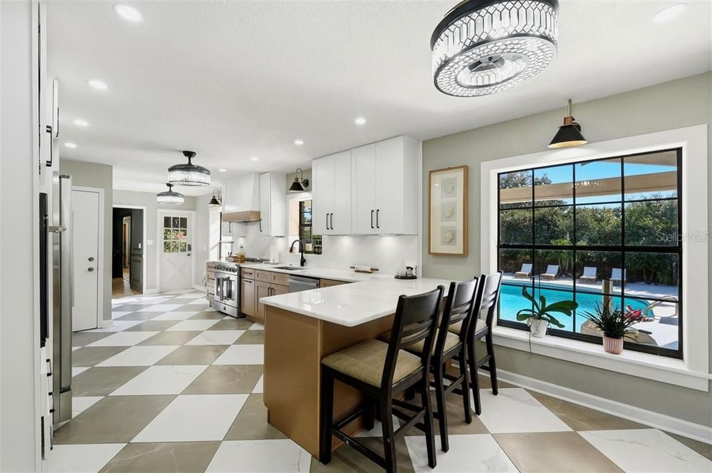 Interior, Kitchen, Pendant Lights, Recessed Lighting, Stainless Steel Appliances