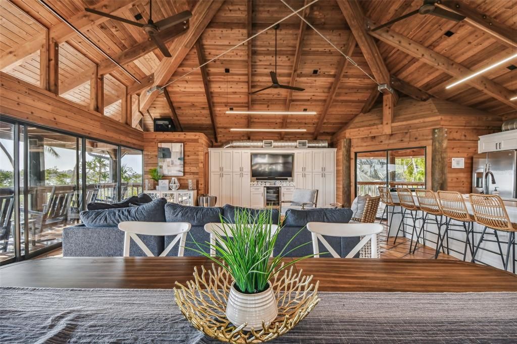 Interior, Kitchen, Living room, Wooden Beams, Wooden Ceilings, Wood Texture Flooring, Wooden Walls