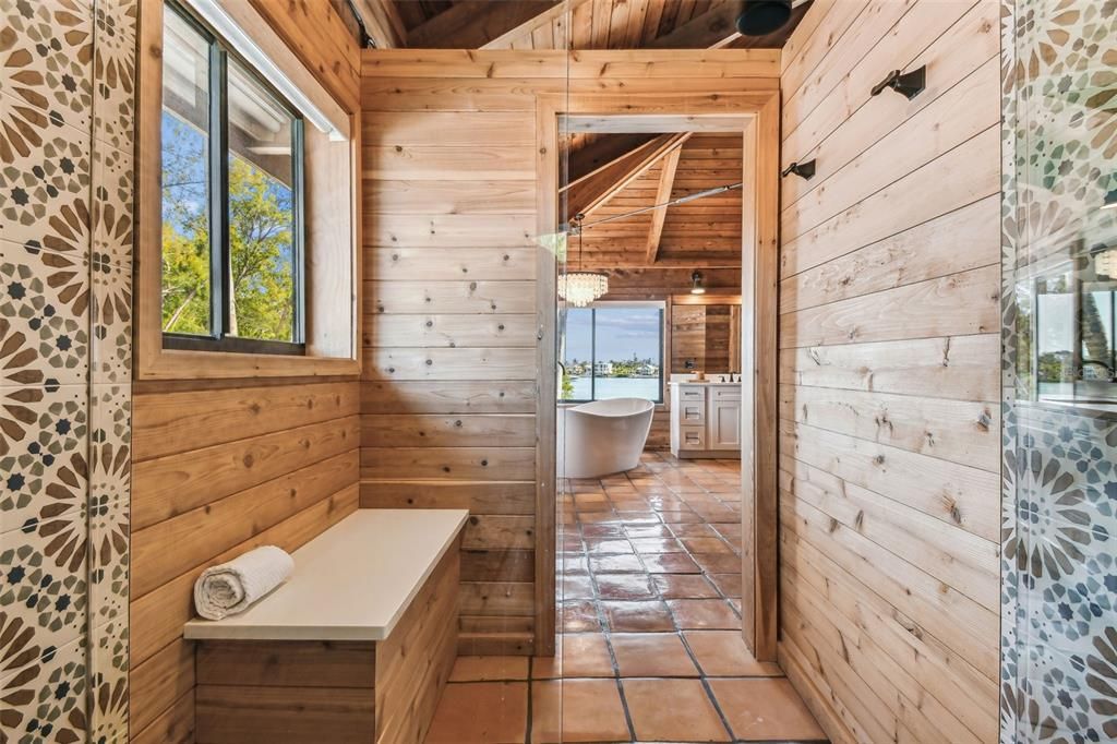 Bathroom, Free Standing Baths, Interior, Wooden Beams, Wooden Ceilings, Wooden Walls