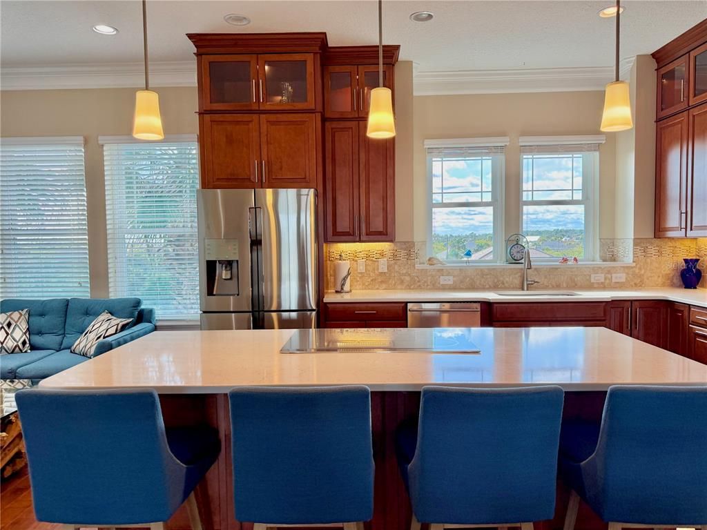 Interior, Kitchen, Pendant Lights, Recessed Lighting, Stainless Steel Appliances