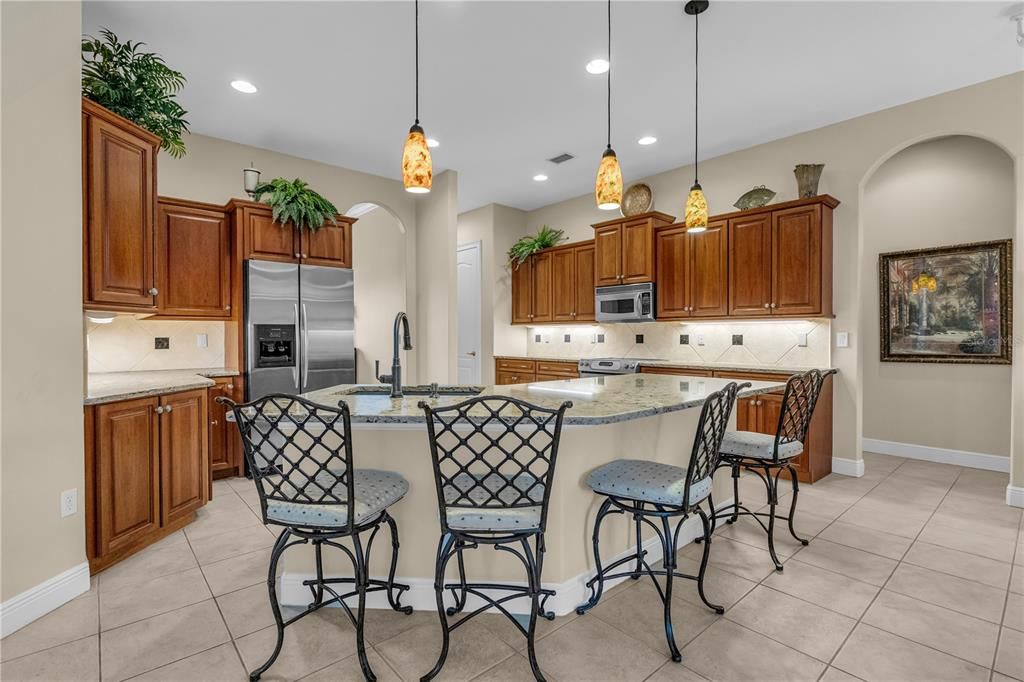 Interior, Kitchen, Pendant Lights, Recessed Lighting, Stainless Steel Appliances