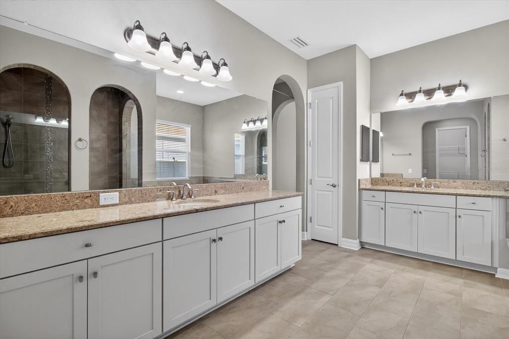 Bathroom, Dual Sink Vanities, Glass Shower, Interior