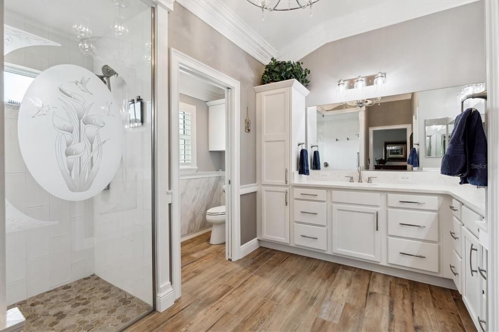 Bathroom, Interior, Wood Texture Flooring